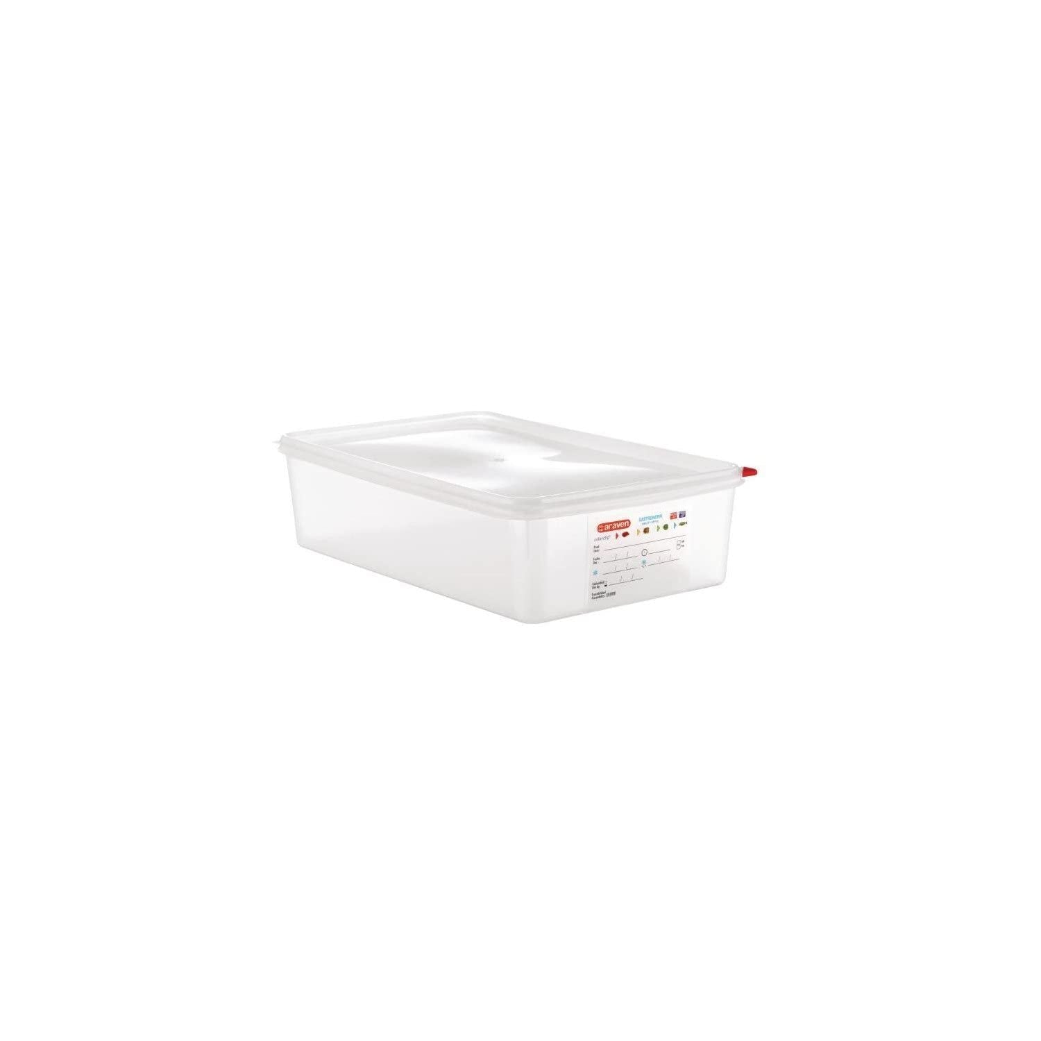Pojemnik na żywność GN1/1 z pokrywką 13,7 l, 100 (wys.) x 530 (dł.) x 325 (gł.) mm Naty Shop Pudełka do przechowywania żywności 100 (wys.) X 530 (szer.) X 325 (gł.) Mm
