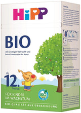 HiPP Organiczne mleko wzrostowe (4 x 600 g) po 12 miesiącach z wapniem, żelazem, witaminą C i D dla rosnących małych dzieci, najlepsza jakość organiczna