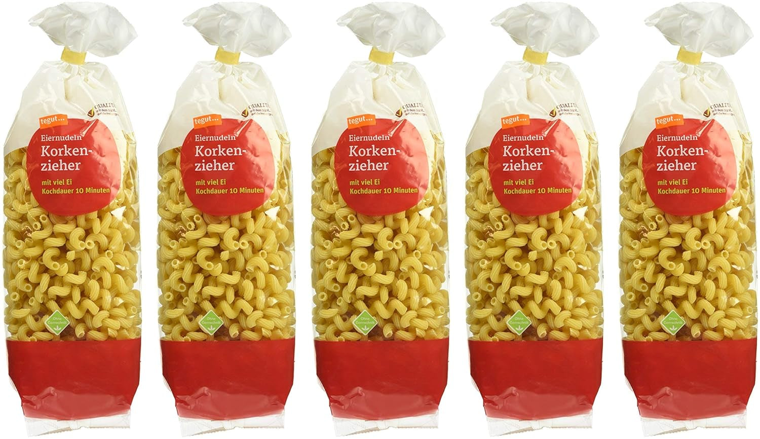 tegut... Makaron Jajeczny Korkociąg, opakowanie 5 sztuk (5 x 500g)