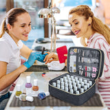 Organizer na lakier do paznokci Tasche, Doppelschicht Pudełko do przechowywania lakieru do paznokci, Organizer Koffer Für Nageldesign Kosmetiktasche Für 30 Flaschen Neonail Base (15Ml-0,5 Fl.Oz) i 1 lampa do paznokci (Schwarz)