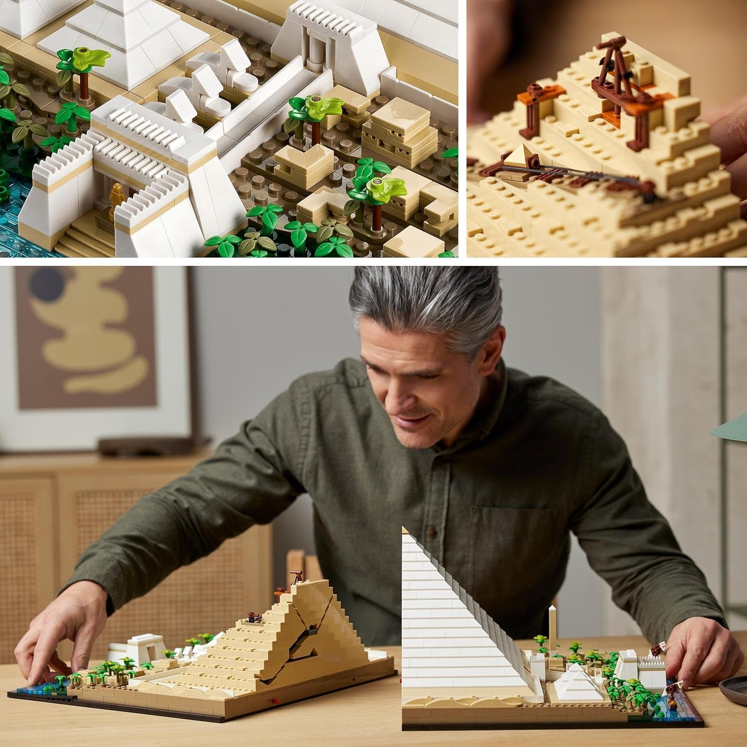 LEGO 21058 Architektura Zestaw do budowania Piramidy Cheopsa do rękodzieła jako kreatywne hobby, pomysł na prezent dla dorosłych, mężczyzn, kobiet, matki, ojca, aktywności twórczej, kolekcja znanych zabytków Zestawy do budowania Besuche den LEGO-Store