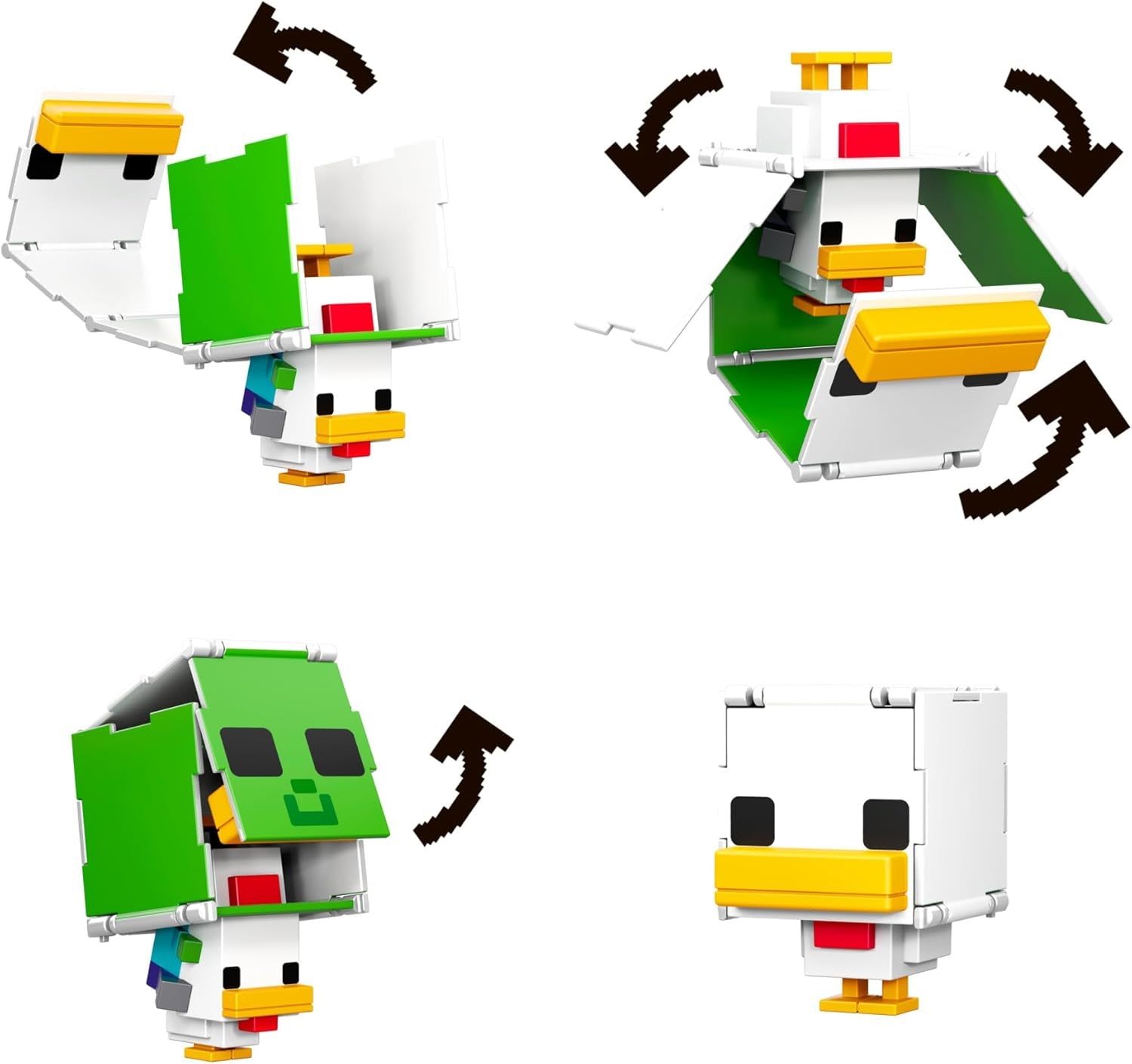 Zestaw 2 zestawów Mattel Minecraft Flippin' Figs, owiec i kurczaków, z figurkami 2 w 1, dużymi głowami i pikselami. Figurki HXK17 Naty Shop