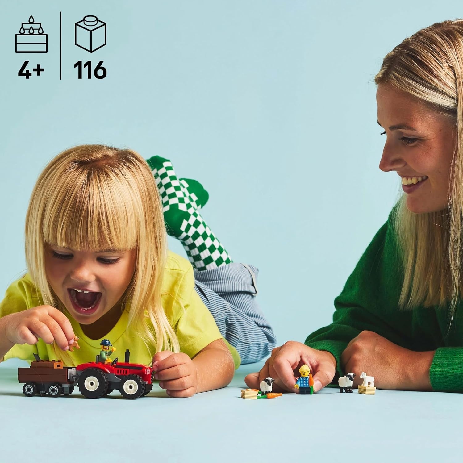 Ciągnik LEGO City z przyczepą - Zabawka rolnicza z traktorem i figurkami zwierząt - Zestawy do zabawy Montessori dla chłopców i dziewcząt od 4 lat - prezent z 2 minifigurkami 60461 Zestawy konstrukcyjne Besuche den LEGO-Store