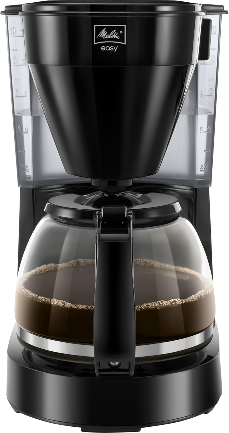 Melitta Easy – Ekspres do espresso z filtrem i szklaną karafką, na 10 filiżanek kawy, czarny