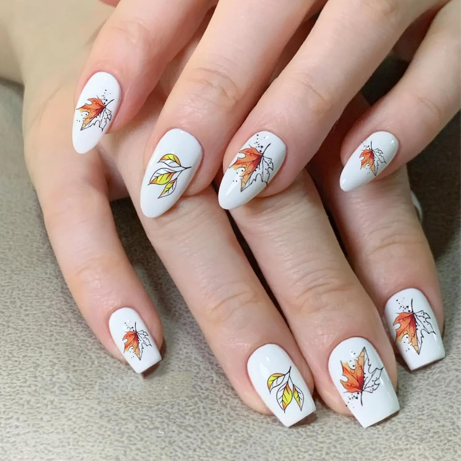 6 Blatt Herbst Nagelsticker, Ahornblatt Selbstklebend Nagelaufkleber, Herbst Nail Naklejka, Nageldesign Zubehör, Nail Art Naklejka, Selbstklebende Deko Für Nägel