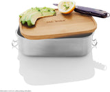 Pudełko na lunch ze stali nierdzewnej Tatonka I Pudełko na lunch bambusowe (800ml / 1000ml) - Chlebak z bambusową pokrywką i uchylną pokrywką - nietłukący, nietoksyczny, można myć w zmywarce, nie zawiera plastiku i BPA Pudełka do przechowywania żywności Naty Shop