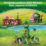 LEGO Wicked Wieża Witamy w Szmaragdowym Mieście, minilaleczki Glinda i Elphaba, prezent dla fanów filmu oraz dziewcząt i chłopców od 9. roku życia, którzy uwielbiają domki dla lalek 75684 Zestawy do budowania Besuche den LEGO-Store
