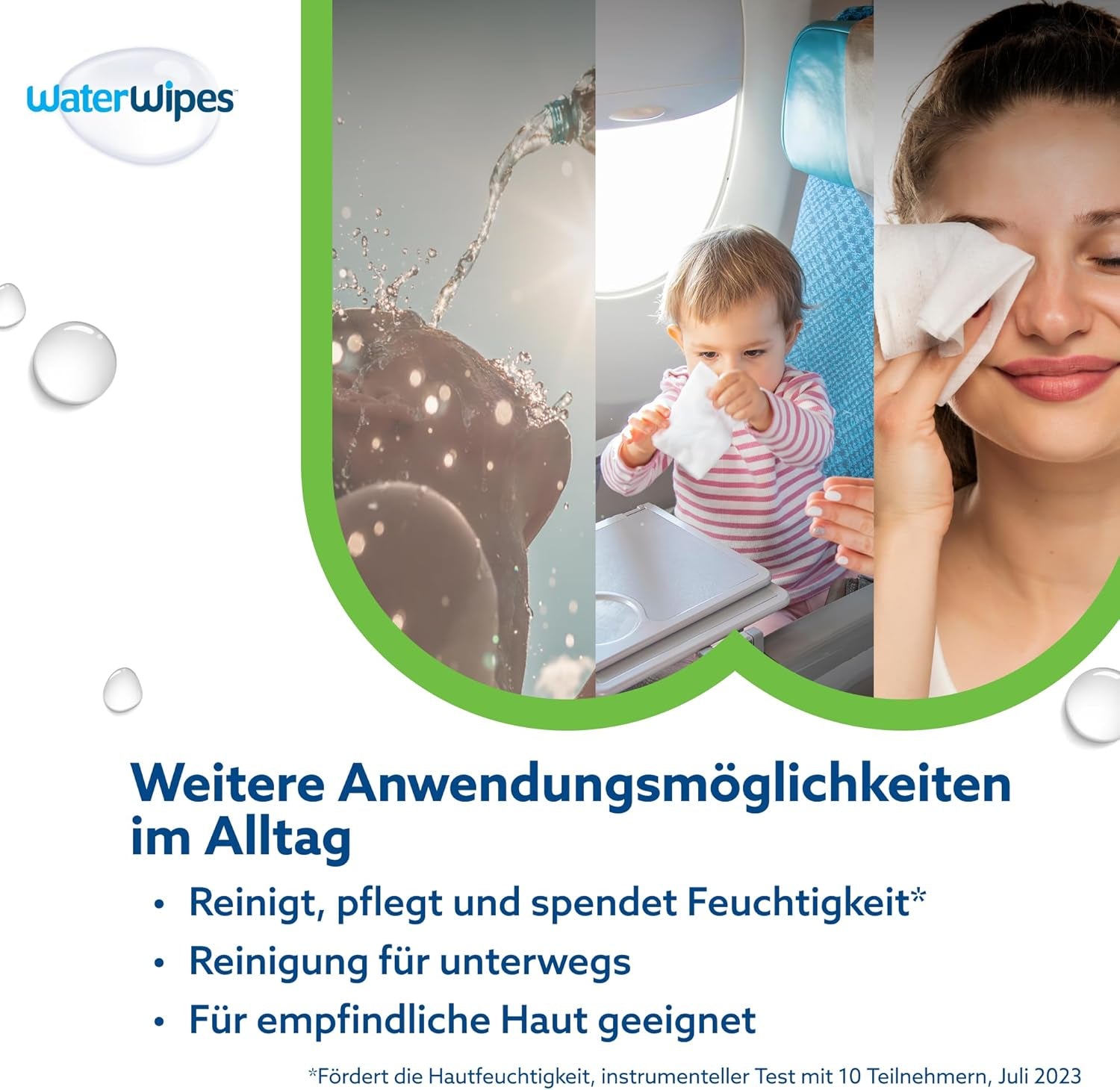 WaterWipes Sensitive+ Hydrating Boost Chusteczki nawilżane, Chusteczki nawilżające, 360 sztuk (6 szt.), 3 w 1 Czyszczenie, pielęgnacja, nawilżanie, 99% wody z aloesu, bezzapachowe chusteczki dla dzieci