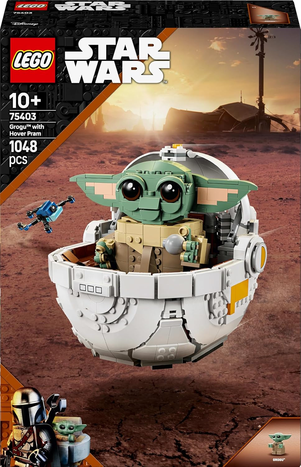 LEGO Star Wars 75403 Grogu w kołysce repulsora mandaloriańskiego - Minifigurka kolekcjonerska - Model do budowania, zabawy i wystawiania - Dekoracje domu - Prezent dla chłopców i dziewcząt w wieku powyżej 10 lat Zestawy do budowania Besuche den LEGO-Store