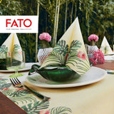 Fato - Serwetki papierowe suche, airlaid, efekt tekstylny, opakowanie 50 serwetek, 40X40 złożone w formacie 4, Tropicana Decor