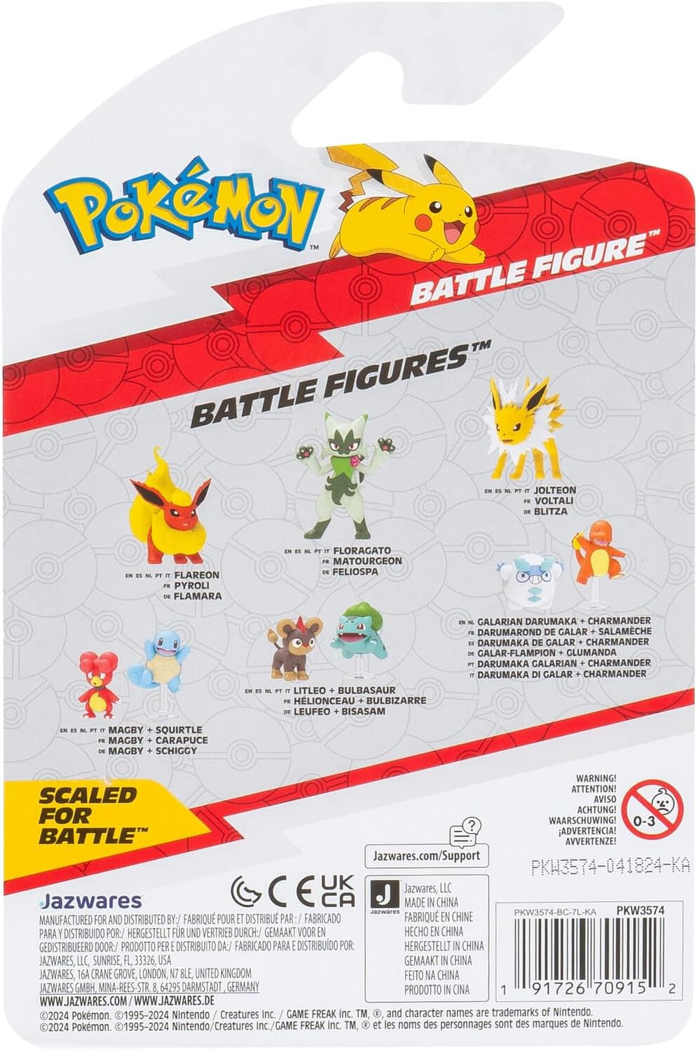 Pokémon PKW3574 - Pakiet figurek bojowych - Blitza, oficjalna figurka szczegółowa, figurki 7,5 cm Naty Shop