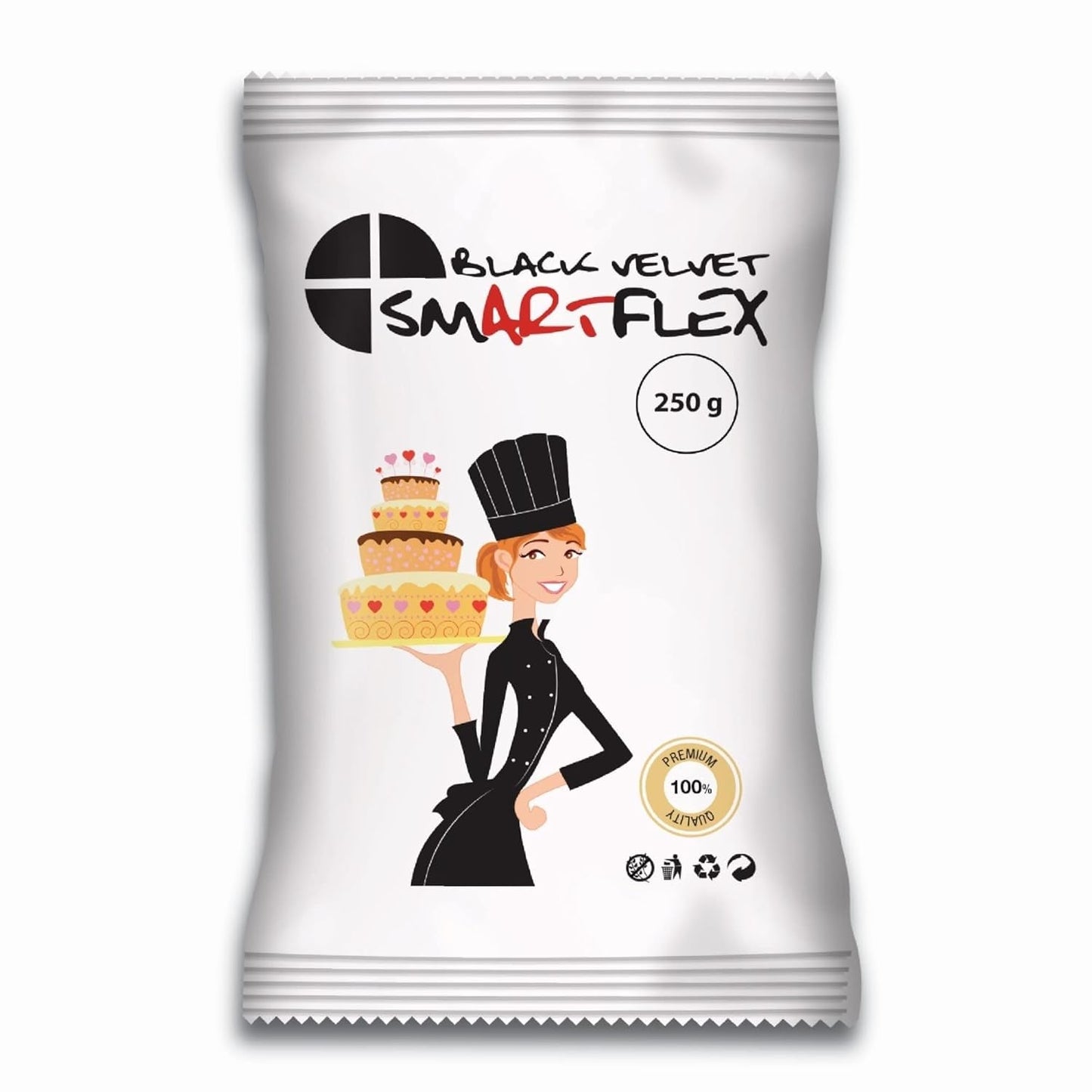 Fondant Black Velvet, 250 g Naty Shop pasta cukrowa 250 G (1 opakowanie)