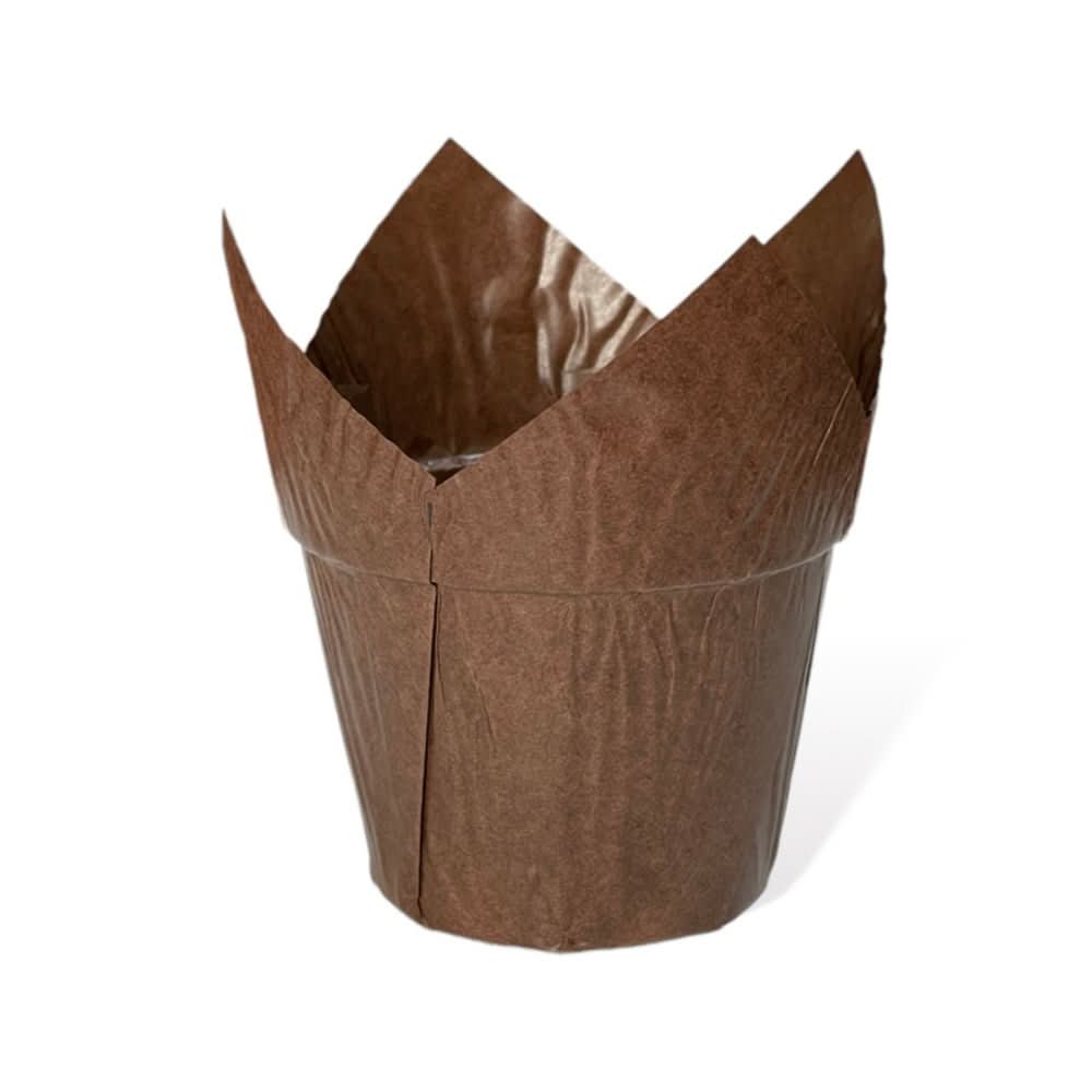 Brązowe foremki na muffinki w kształcie tulipana 20 szt. Nati Shop