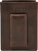 Fossil Derrick Skórzane etui na karty magnetyczne z blokadą RFID Portfel Derrick Portfel męski Portfel męski Naty Shop