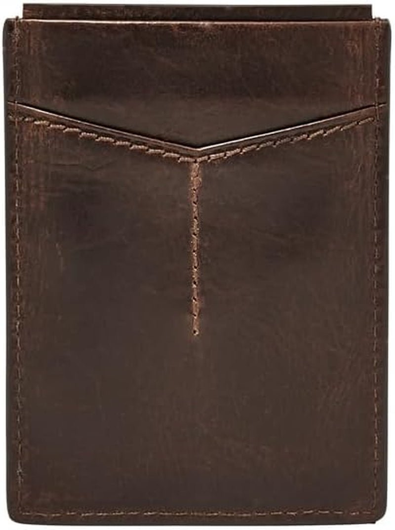 Fossil Derrick Skórzane etui na karty magnetyczne z blokadą RFID Portfel Derrick Portfel męski Portfel męski Naty Shop