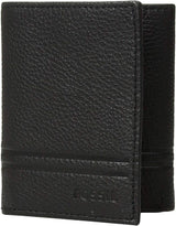 Fossil Męskie Wilder Trifold Akcesoria podróżne Trifold Portfel Portfel Męski Naty Shop Czarny Dziki Jeden rozmiar pasuje do wszystkich