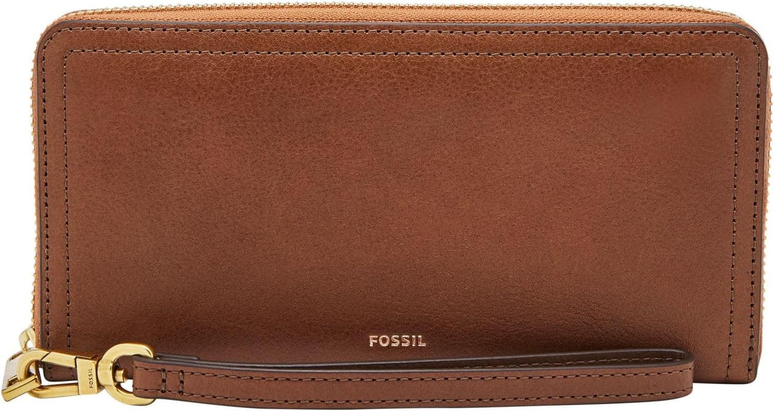 Zegarek Fossil Logan RFID Zip Around Kopertówka 19,7 cm dł. x 1,9 cm szer. x 10,2 cm wys. Torby damskie Naty Shop Brązowy 19,685 cm x 1,905 cm x 10,16 cm