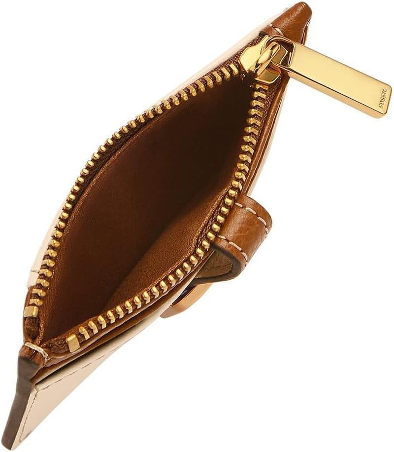Fossil Damskie etui na karty Vada Zipper LiteHide Leather, SL10055103 Portfel damski Naty Shop
