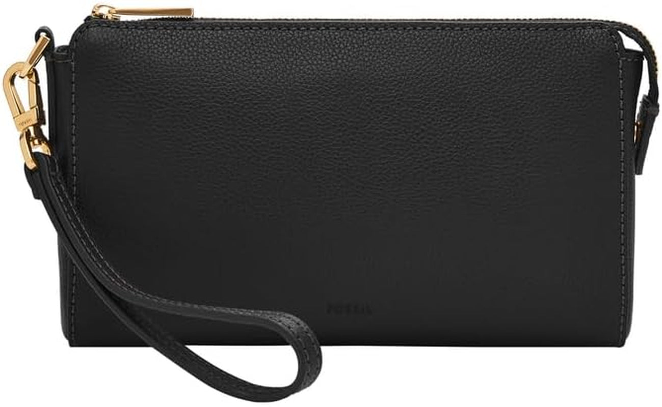 Torby damskie Fossil z paskiem na nadgarstek Naty Shop czarne