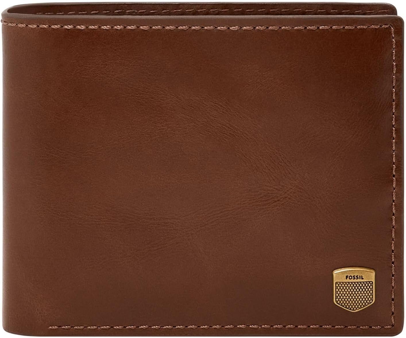 Fossil Męski portfel na karty Hayes Bifold Męski sklep Naty Karmelowy brąz
