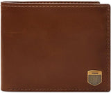 Fossil Męski portfel na karty Hayes Bifold Męski Naty Shop Peanut Brown