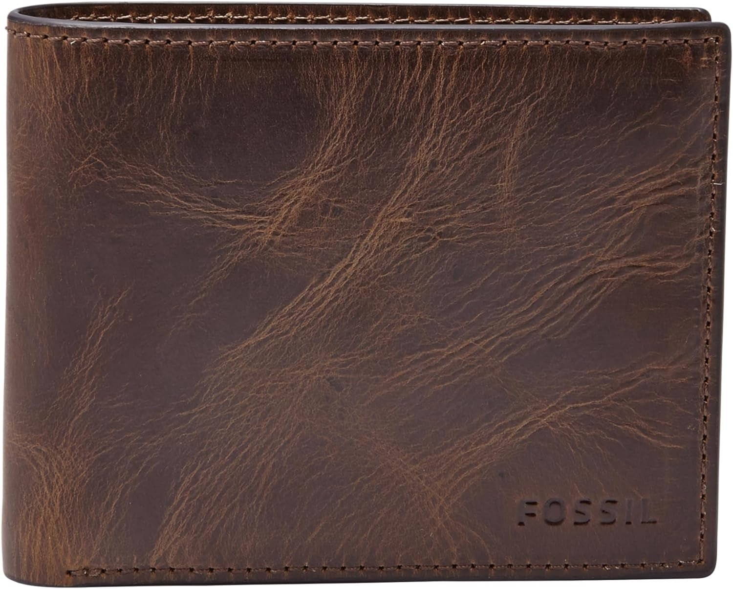 Fossil RFID Portfel męski z klapką Akcesoria podróżne Portfel składany Naty Shop Portfel męski Ciemnobrązowy Rozmiar uniwersalny