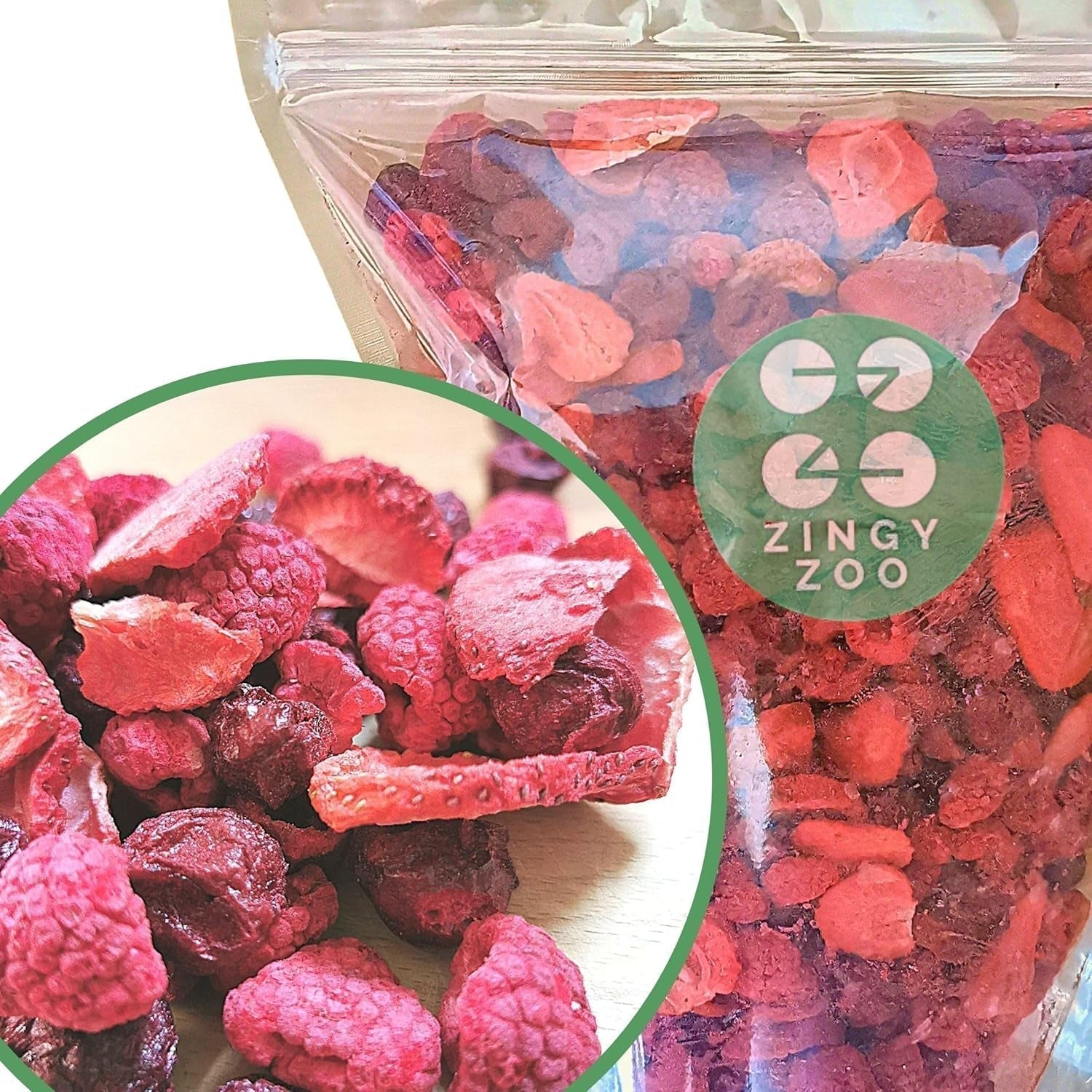 Liofilizowane owoce suszone Mieszanka czerwonych owoców | XL 300g Liofilizowane Truskawki Maliny Wiśnie Mieszanka Suszonych Owoców | Owoce Liofilizowane Truskawka Malina Wiśnia | ZingyZoo Naty Sklep produkty suszone 300G
