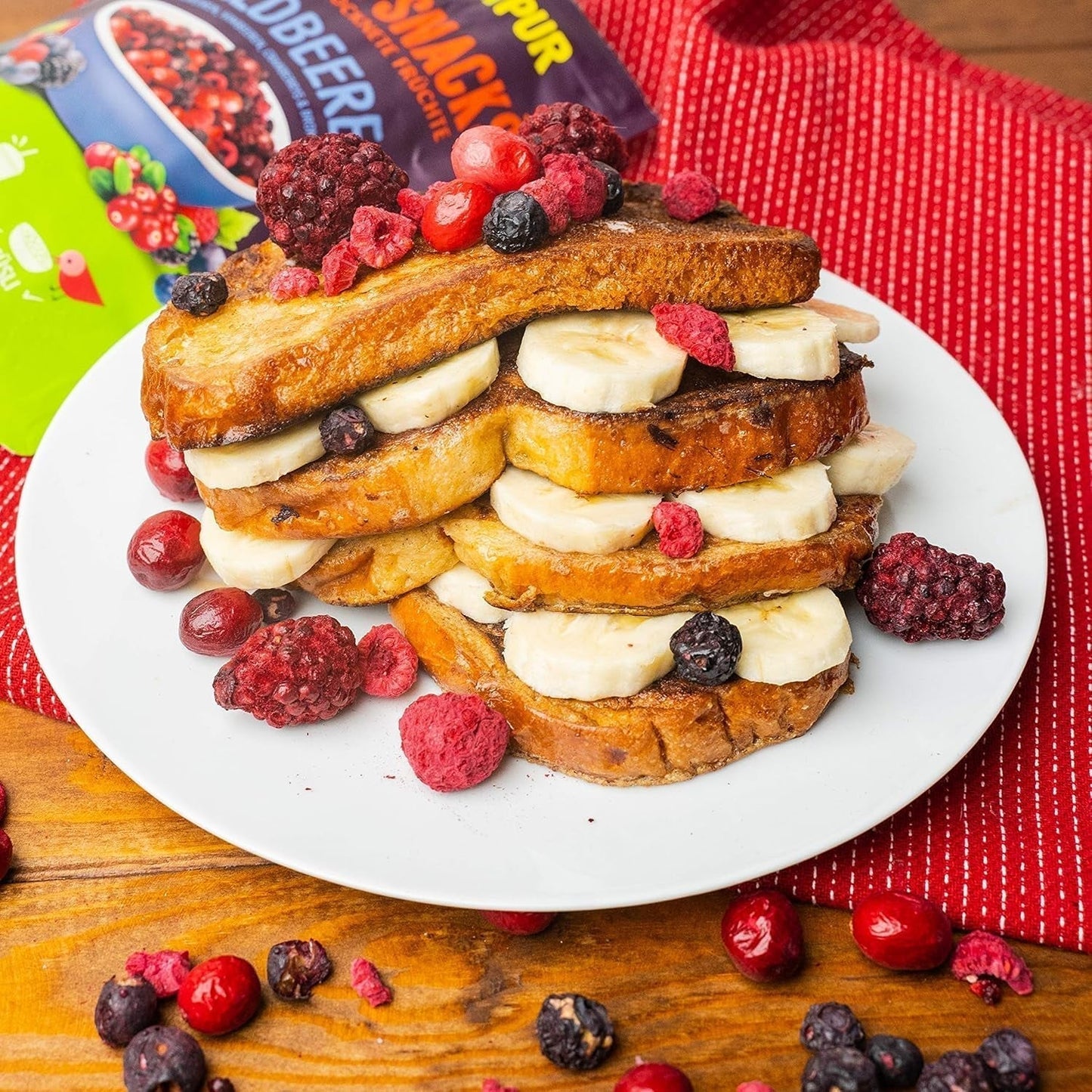 Jagody liofilizowane: 100g jeżyn liofilizowanych, jagód, żurawiny, malin, niesłodzone - Owoce suszone, owoce liofilizowane, jagody od NutriPur Produkty odwodnione Naty Shop