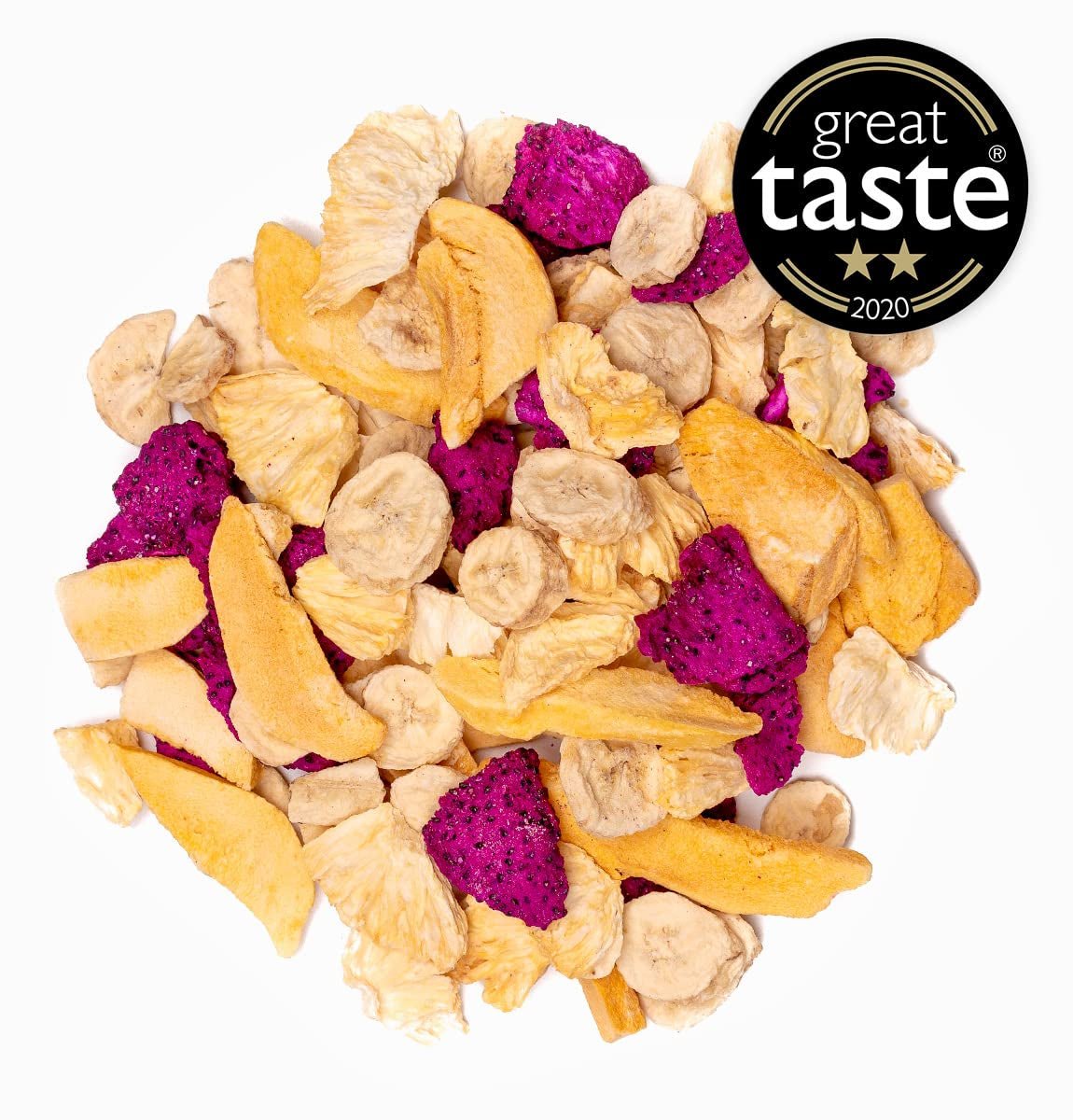 Owoce liofilizowane BRIX | Naturalna, sucha mieszanka owoców tropikalnych 80 g | Nagroda Great Taste dla suszonych owoców | Bez GMO, bez glutenu, wegańskie, z zachowaniem witamin Naty Shop Produkty suszone