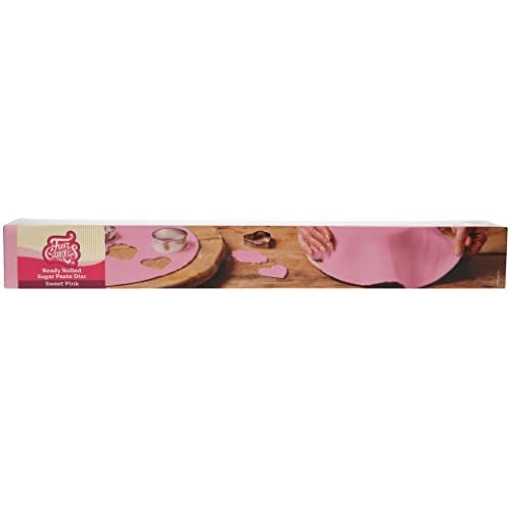 FunCakes Spring Greens Rolled Fondant Disc: Pyszny smak waniliowy, wstępnie zwinięty, łatwy w użyciu, idealny do dekoracji ciast, 430g Naty Shop Sweet Pink Sugarpaste