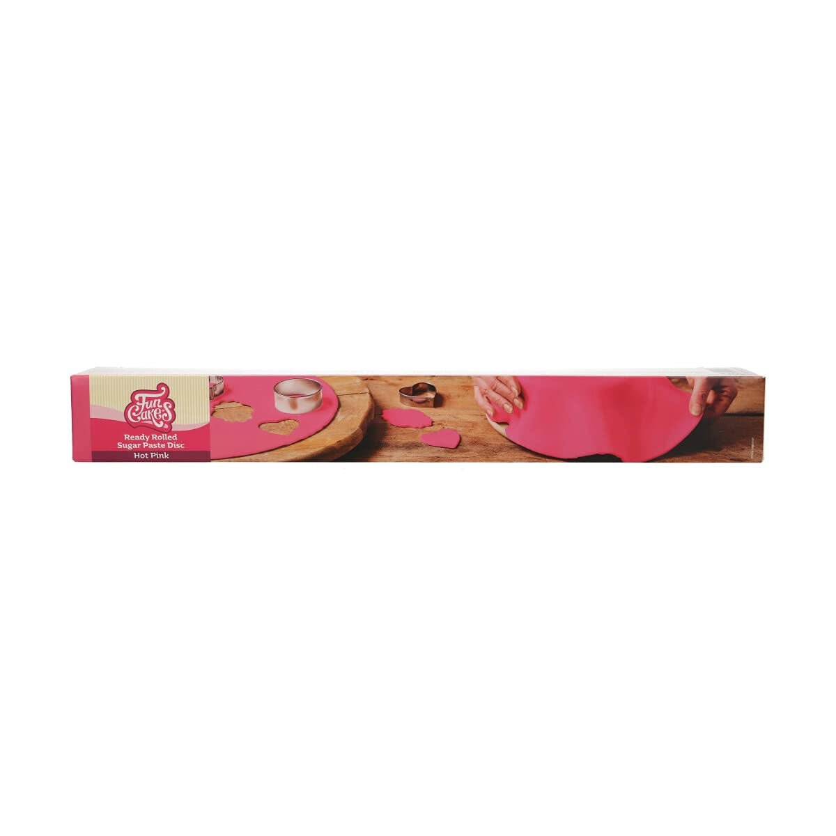 FunCakes Spring Greens Rolled Fondant Disc: Pyszny smak waniliowy, wstępnie zwinięty, łatwy w użyciu, idealny do dekorowania ciast, 430g Naty Shop Hot Pink Sugarpaste