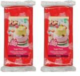 Fondant laminowany FunCakes Fire Red: łatwy w użyciu, gładki, elastyczny, miękki i zginający się, idealny do dekorowania ciast, halal, koszerny i bezglutenowy 1kg (1 opakowanie) Naty Shop Fire Red pasta cukrowa 1kg (2 opakowania)