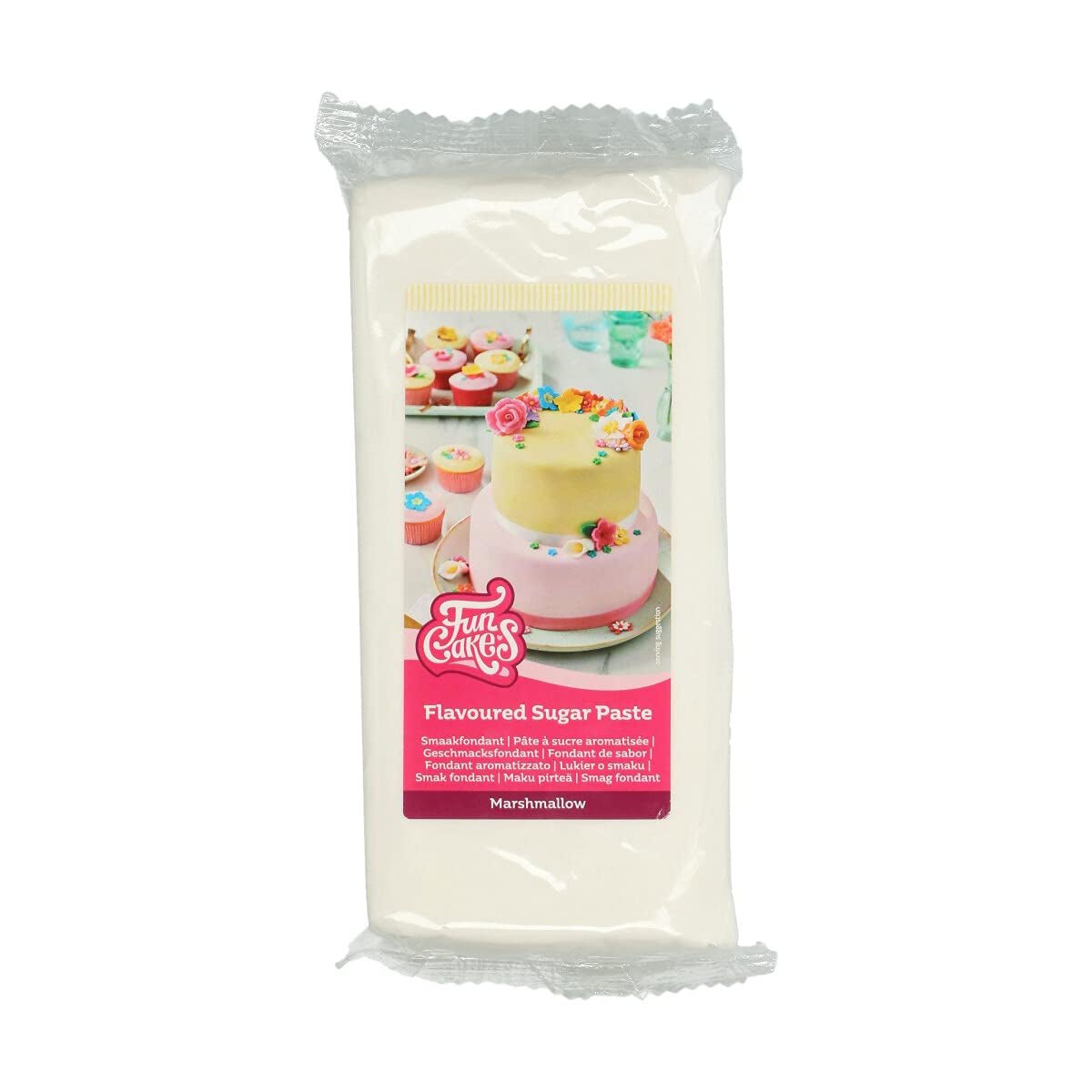 Fondant o smaku cytrynowym FunCakes: Pyszny smak, gładka konsystencja, łatwy do rozsmarowania, fondant w rolce, idealny do ciast, babeczek i ciasteczek. Halal, koszerne i bezglutenowe. 250 g (opakowanie 3 szt.) Naty Shop pasta cukrowa 1 kg Zefir biały