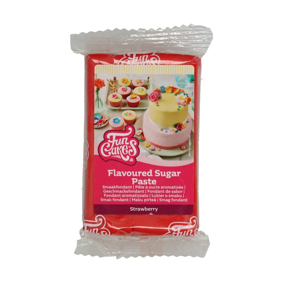 Fondant o smaku cytrynowym FunCakes: Pyszny smak, gładka konsystencja, łatwy do rozsmarowania, fondant w rolce, idealny do ciast, babeczek i ciasteczek. Halal, koszerne i bezglutenowe. 250 g (opakowanie 3 szt.) Naty Shop Pasta cukrowa 250 g Truskawka