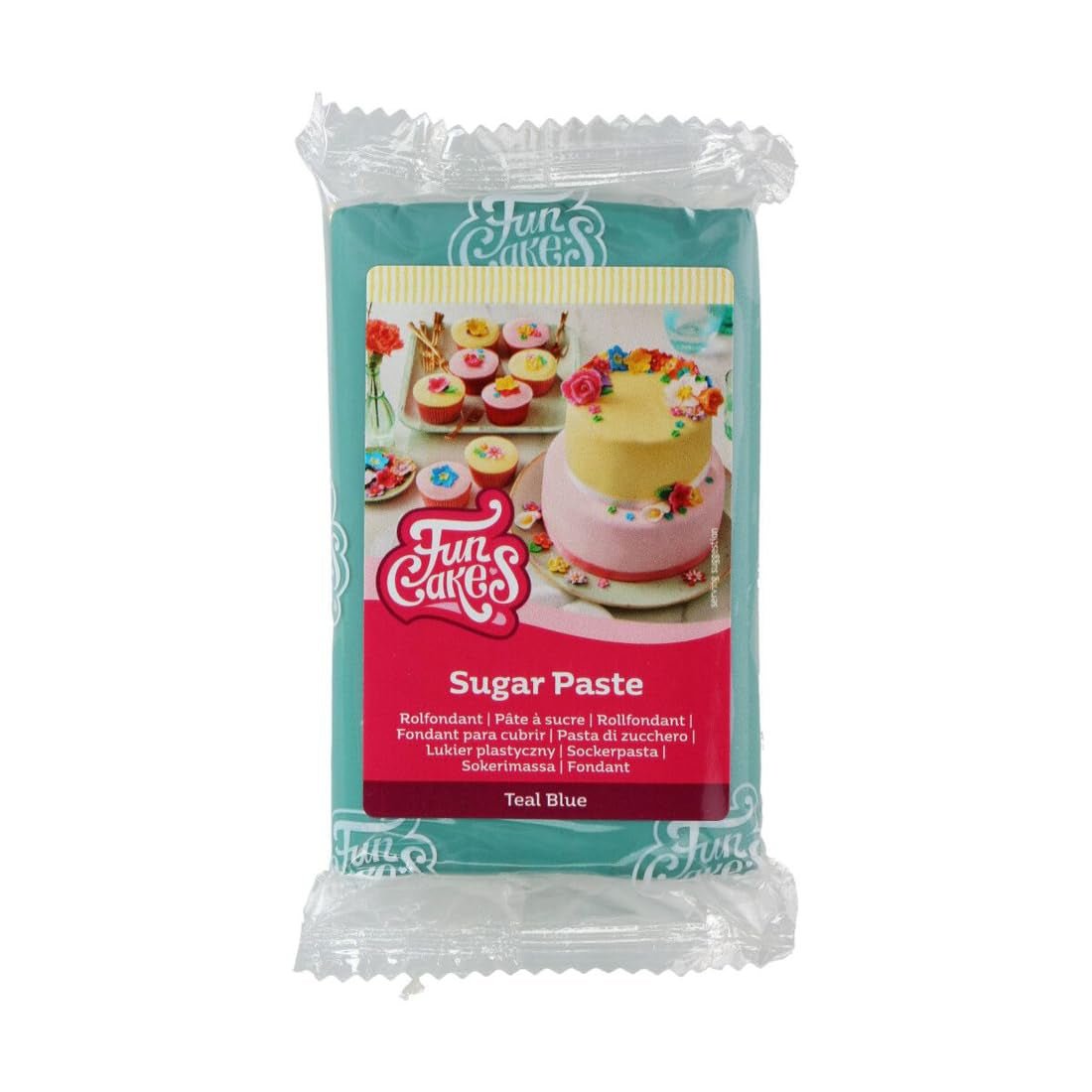 FunCakes Teal Blue Fondant w rolce Łatwy w użyciu Gładki Elastyczny Miękki i zginany Idealny do dekorowania ciast Halal Koszerny Bezglutenowy Opakowanie 250 g Pasta cukrowa Sklep Naty Domyślny tytuł