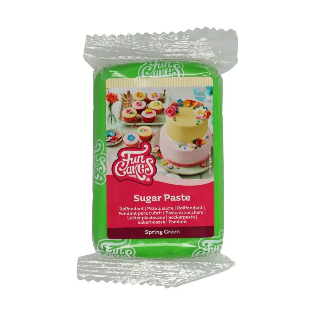FunCakes Rolled Fondant Spring Green: Łatwy w użyciu, gładki, elastyczny, miękki i giętki, idealny do dekorowania ciast, halal, koszerny i bezglutenowy, 250g Naty Shop Default Title Sugarpaste