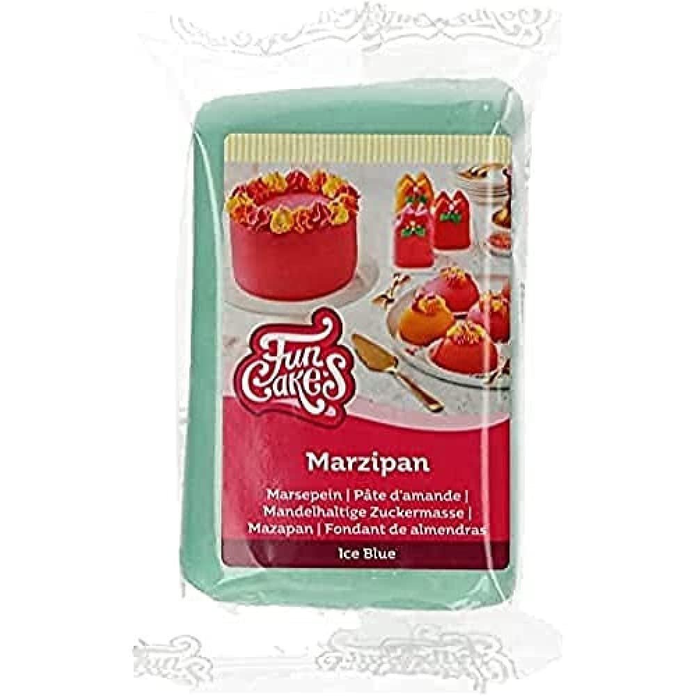 FunCakes Marzipan Baby Blue: Łatwy w użyciu, pyszny smak, elastyczny i gładki, łatwy do rozsmarowania, delikatny i mocny, idealny do dekoracji ciast, koszerny i bezglutenowy. 250 gr. Naty Shop Domyślny tytuł pasty cukrowej