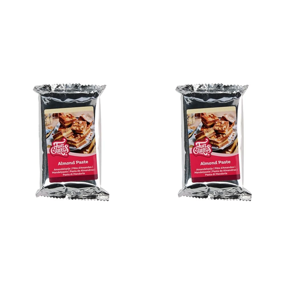 Pasta migdałowa FunCakes (1:1): Pyszny smak, delikatna konsystencja, łatwa w rozprowadzaniu, pasta migdałowa, idealna do ciast i ciastek. Halal i bezglutenowe. 250 g (opakowanie 2 szt.) Naty Shop pasta cukrowa 250 g (opakowanie 2 szt.)
