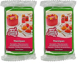 FunCakes Migdałowa Pasta Cukrowa (Marcepan Holenderski) Grass Green: Łatwa w użyciu i gładka, idealna do dekoracji ciast, halal, koszerna i bezglutenowa 250g (2-pak) Naty Shop Grass Green Pasta Cukrowa 250G (2-opakowanie)
