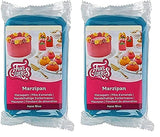 FunCakes Migdałowa Pasta Cukrowa (Marcepan Holenderski) Aqua Blue: Łatwa w użyciu i gładka, idealna do dekorowania ciast, Halal, Koszerna i Bezglutenowa 250g (2 Opakowania) Naty Shop Pasta Cukrowa 250 G (2 Opakowania) Marcepan