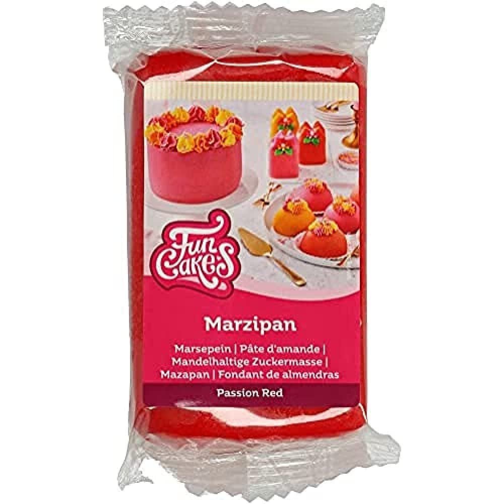 FunCakes Migdałowa Pasta Cukrowa (Marcepan Holenderski) Passion Red: łatwa w użyciu i gładka, idealna do dekoracji ciast, halal, koszerna i bezglutenowa. 250 gr. (opakowanie 2 szt.) Naty Shop pasta cukrowa 250 G (1 opakowanie)