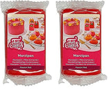 FunCakes Migdałowa Pasta Cukrowa (Marcepan Holenderski) Passion Red: łatwa w użyciu i gładka, idealna do dekoracji ciast, halal, koszerna i bezglutenowa. 250 gr. (opakowanie 2 szt.) Naty Shop pasta cukrowa 250 G (opakowanie 2 szt.)