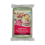FunCakes roll fondant Botanical Green: Łatwa w użyciu, gładka, elastyczna, miękka i giętka, idealna do dekoracji ciast, halal, koszerna i bezglutenowa, 250g Naty Shop pasta cukrowa Botanical Green 250G