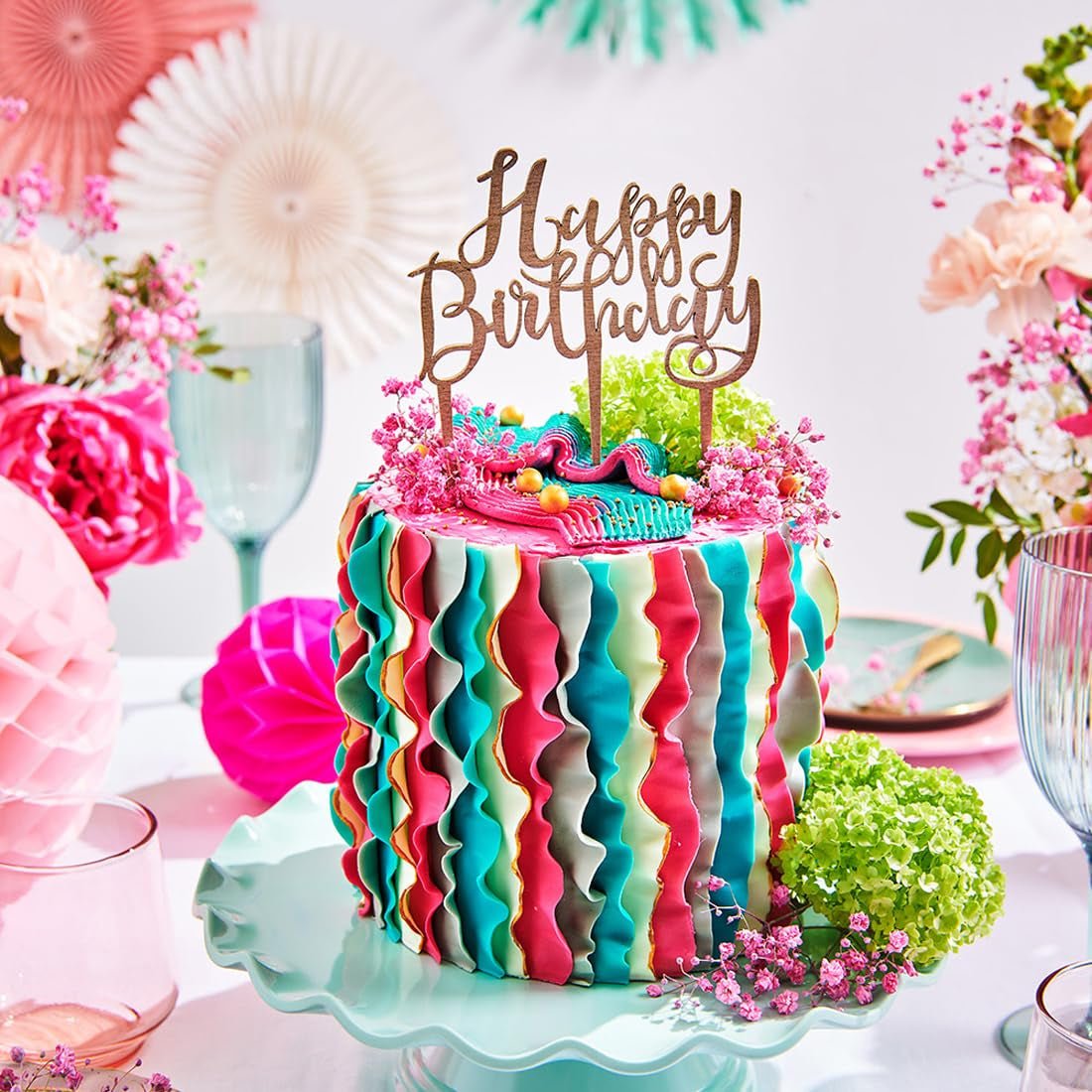 FunCakes roll fondant Botanical Green: Łatwa w użyciu, gładka, elastyczna, miękka i giętka, idealna do dekoracji ciast, halal, koszerna i bezglutenowa, 250g Naty Shop Pasta cukrowa