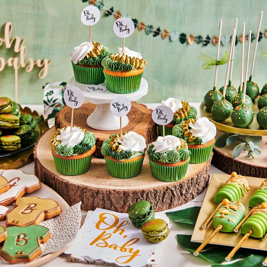 FunCakes roll fondant Botanical Green: Łatwa w użyciu, gładka, elastyczna, miękka i giętka, idealna do dekoracji ciast, halal, koszerna i bezglutenowa, 250g Naty Shop Pasta cukrowa