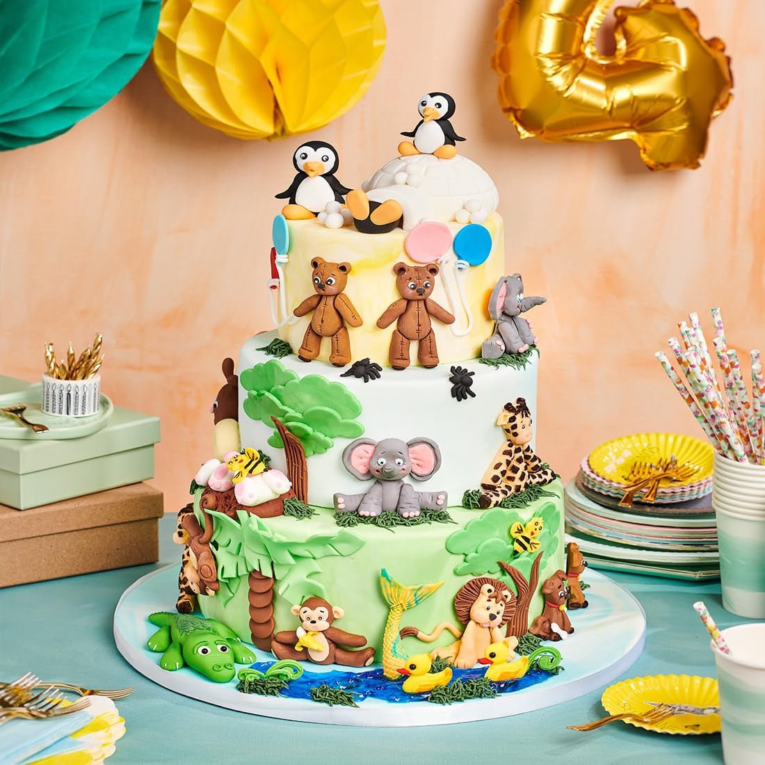 FunCakes Roll Fondant Elegant Ivory: Łatwy w użyciu, gładki, elastyczny, miękki i giętki, idealny do dekoracji ciast, halal, koszerny i bezglutenowy. 1 kg Pasta cukrowa Naty Shop