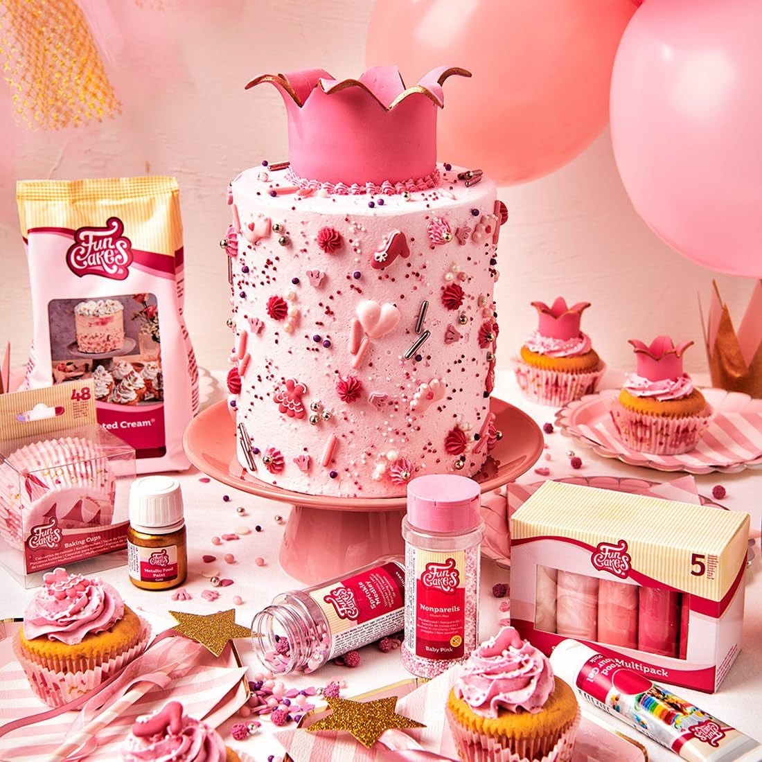 FunCakes Roll Fondant Hot Pink: Łatwy w użyciu, gładki, elastyczny, miękki i giętki, idealny do dekoracji ciast. Bezglutenowe. 1 kg Pasta cukrowa Naty Shop