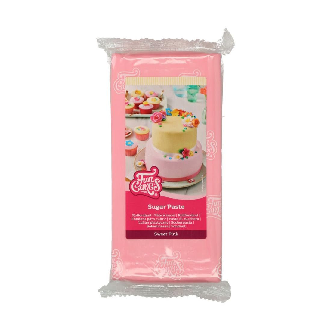 FunCakes Roll Fondant Sweet Pink: Łatwy w użyciu, gładki, elastyczny, miękki i giętki, idealny do dekoracji ciast, halal, koszerny i bezglutenowy. 1 kg Naty Shop Domyślny tytuł pasty cukrowej