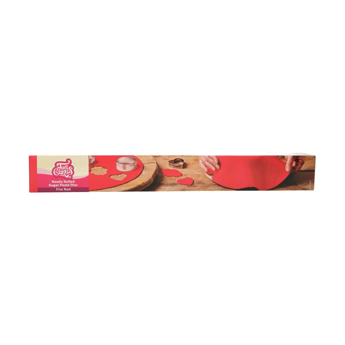 FunCakes Rolled Roll Fondant Disc Raven Black: Pyszny aromat waniliowy, 430 g & Rolled Roll Fondant Disc Fire Red: Pyszny aromat waniliowy, już skręcony, łatwy w użyciu, 430 g Naty Shop Pasta cukrowa