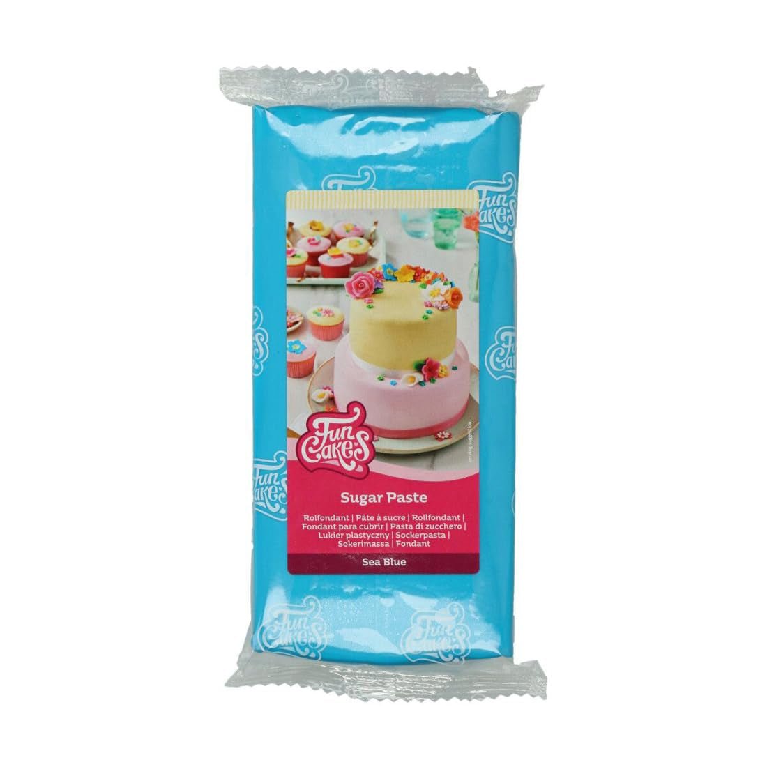 Fondant w rolce FunCakes Sea Blue: Łatwy w użyciu, gładki, elastyczny, miękki i giętki, idealny do dekoracji ciast, halal, koszerny i bezglutenowy. 1 kg Naty Shop Domyślny tytuł pasty cukrowej